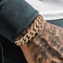 2 Pcs Iced Out Silver & Gold 18K Gold Plated Bling CZ Cuban Miami Link Bracelet